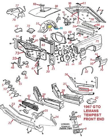 all sheet metal parts for a 1967 gto|67 gto leman parts.